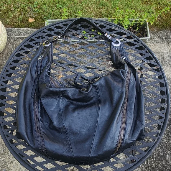 OrYany Leather Y2K Hobo Shoulder Slouchy Satchel Zip Pocket Bag Purse in Black - Picture 7 of 17